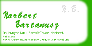 norbert bartanusz business card